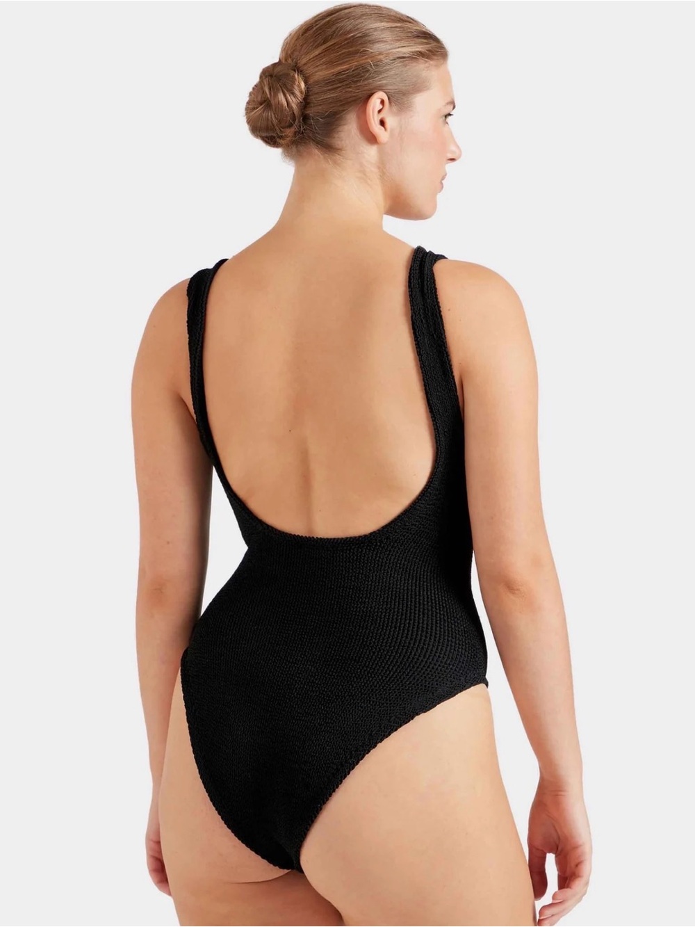 Hunza G Black Textured One-Piece Swimsuit - Picture 3 of 5
